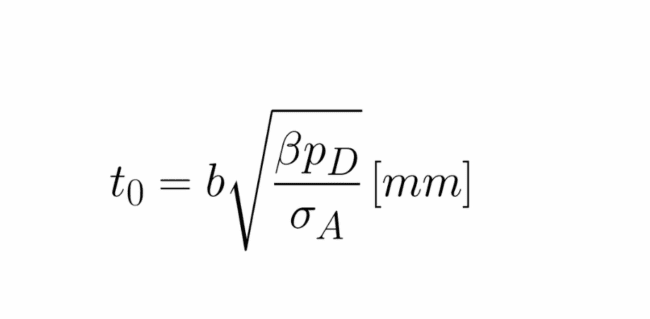 Formula di calcolo dello spessore del vetro di un'imbarcazione